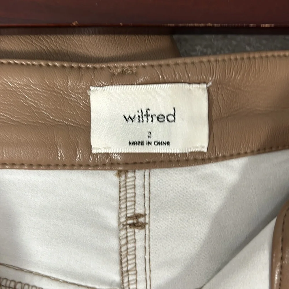 Wilfred Faux Leather Vegan Tan Melina Pants size 2 - Picture 10 of 15